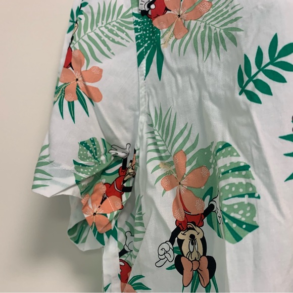 Disney Mickey Mouse Minnie Mouse Hawaiian Button Down Shirt Adult Women’s X-L - Picture 2 of 11